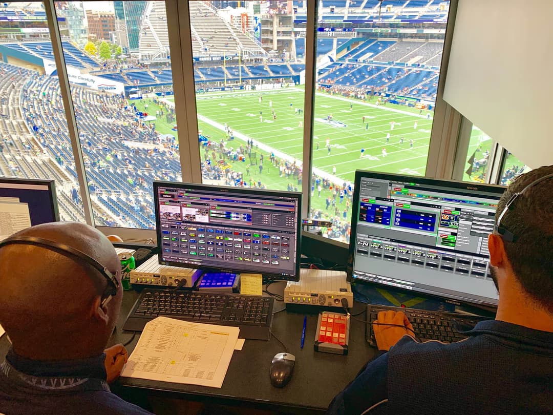 An ANC control room, the LED system live on game day